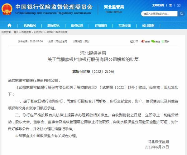 这家银行获批解散!已全部清零 银行 行业新闻 第4张 这家银行获批解散!已全部清零 银行 行业新闻 第4张