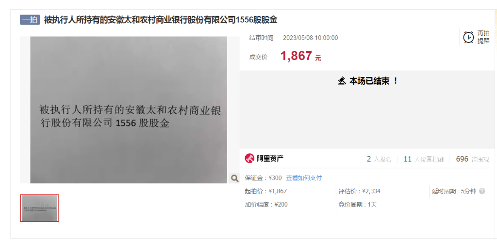 ‘’火爆”拍卖的银行股权，多少“悲欢”在其中 股权 银行股 银行 行业新闻 第2张