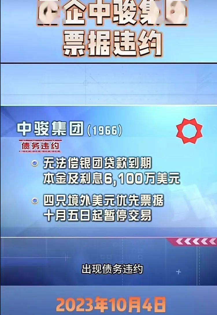 中骏集团正式宣布违约！6100万美元的贷款本金和利息未付！