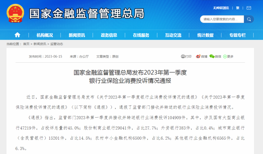 一季度这几家银行收到投诉最多！集中在这些领域→