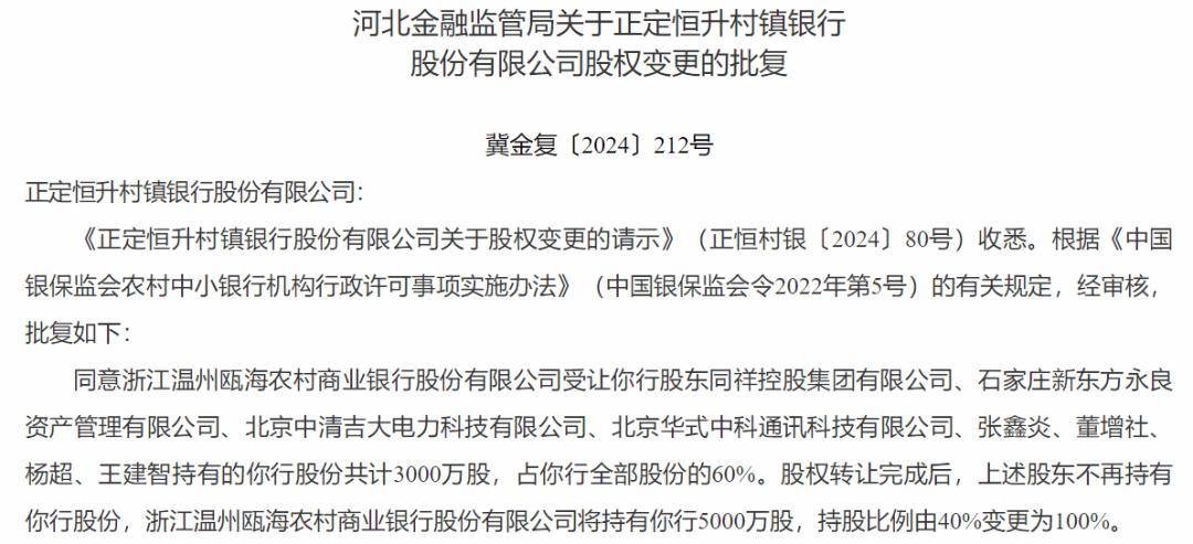 同日获批，两家银行将解散 农村金融机构 村镇银行 银行 行业新闻 第3张