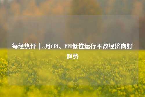 每经热评｜5月CPI、PPI低位运行不改经济向好趋势