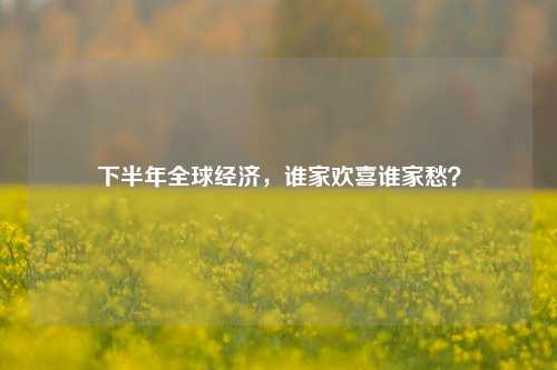 下半年全球经济，谁家欢喜谁家愁？