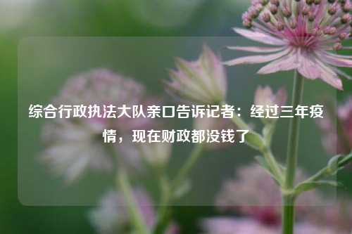 综合行政执法大队亲口告诉记者：经过三年疫情，现在财政都没钱了