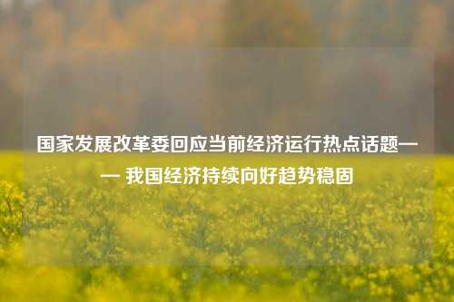 国家发展改革委回应当前经济运行热点话题—— 我国经济持续向好趋势稳固