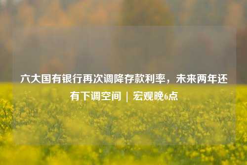 六大国有银行再次调降存款利率，未来两年还有下调空间 | 宏观晚6点