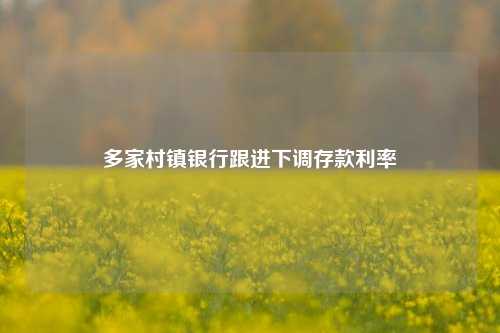 多家村镇银行跟进下调存款利率