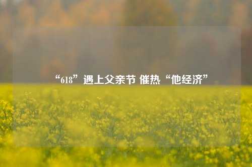 “618”遇上父亲节 催热“他经济”