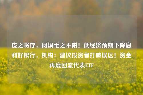 皮之将存，何惧毛之不附！低经济预期下降息利好银行，机构：建议投资者打破误区！资金再度回流代表ETF