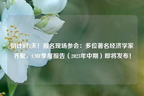 倒计时5天！报名现场参会：多位著名经济学家齐聚，CMF季度报告（2023年中期）即将发布！