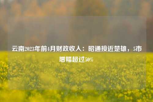 云南2023年前4月财政收入：昭通接近楚雄，5市增幅超过50%
