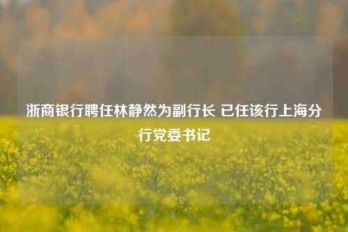 浙商银行聘任林静然为副行长 已任该行上海分行党委书记