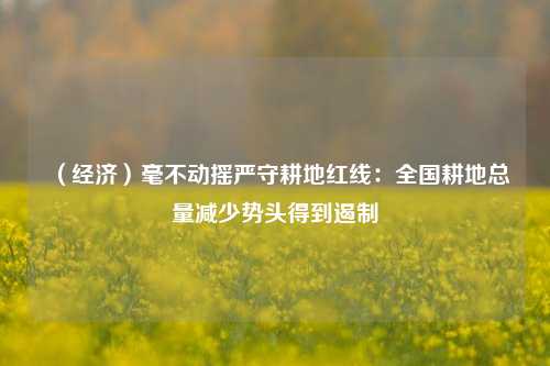 （经济）毫不动摇严守耕地红线：全国耕地总量减少势头得到遏制