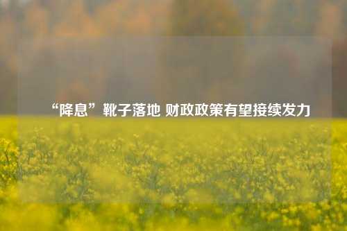 “降息”靴子落地 财政政策有望接续发力