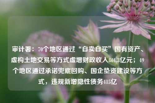 审计署：70个地区通过“自卖自买”国有资产、虚构土地交易等方式虚增财政收入861.3亿元；49个地区通过承诺兜底回购、国企垫资建设等方式，违规新增隐性债务415亿