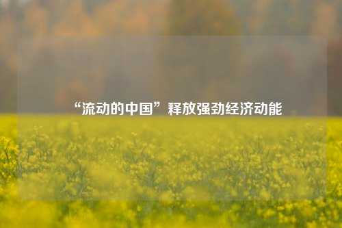 “流动的中国”释放强劲经济动能