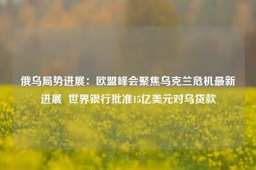 俄乌局势进展：欧盟峰会聚焦乌克兰危机最新进展 世界银行批准15亿美元对乌贷款