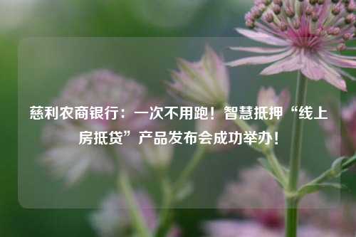 慈利农商银行：一次不用跑！智慧抵押“线上房抵贷”产品发布会成功举办！