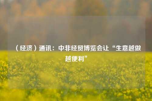 （经济）通讯：中非经贸博览会让“生意越做越便利”