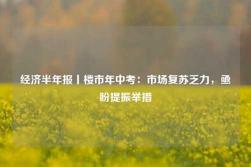 经济半年报丨楼市年中考：市场复苏乏力，亟盼提振举措