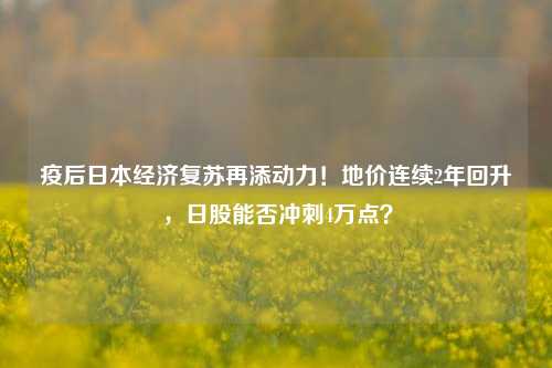 疫后日本经济复苏再添动力！地价连续2年回升，日股能否冲刺4万点？ 北海道 经济学 行业新闻 第1张