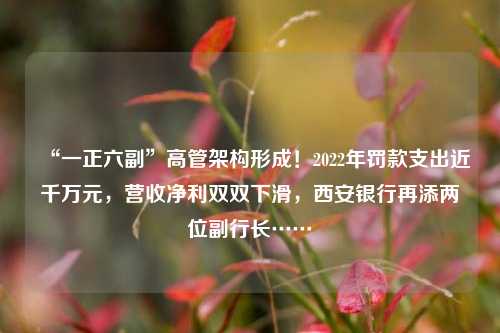 “一正六副”高管架构形成！2022年罚款支出近千万元，营收净利双双下滑，西安银行再添两位副行长……