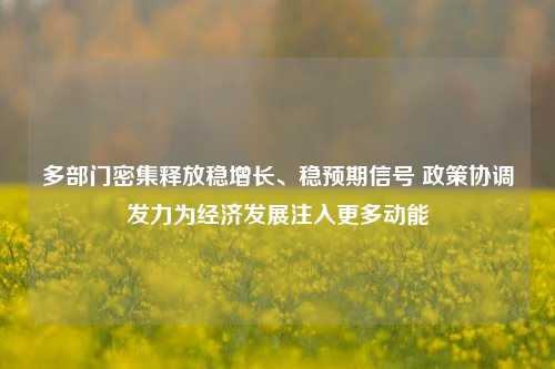 多部门密集释放稳增长、稳预期信号 政策协调发力为经济发展注入更多动能