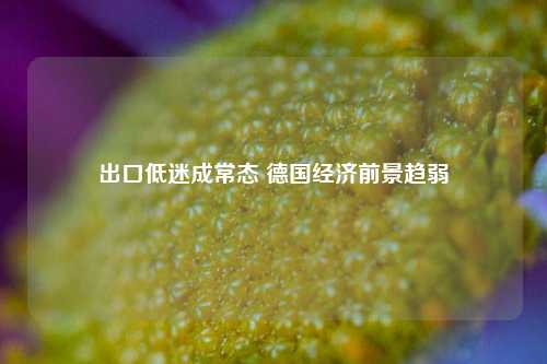 出口低迷成常态 德国经济前景趋弱