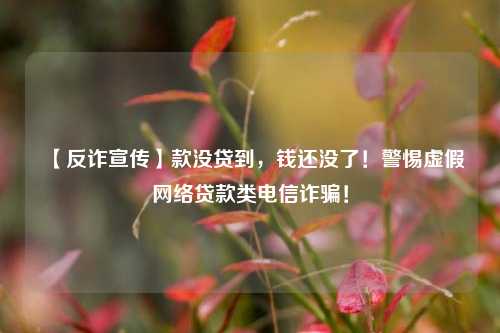 【反诈宣传】款没贷到，钱还没了！警惕虚假网络贷款类电信诈骗！