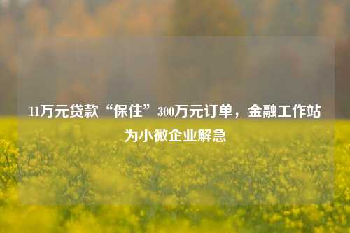 11万元贷款“保住”300万元订单，金融工作站为小微企业解急
