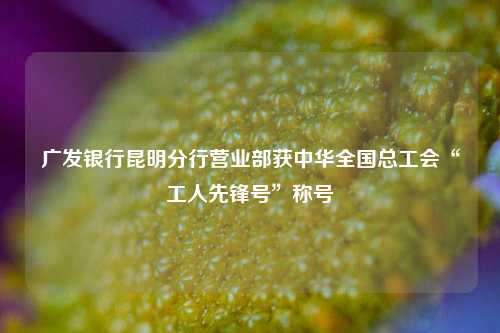 广发银行昆明分行营业部获中华全国总工会“工人先锋号”称号