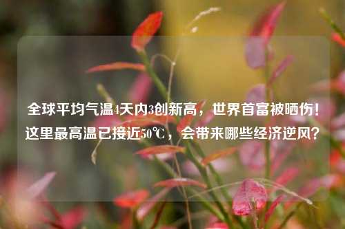 全球平均气温4天内3创新高，世界首富被晒伤！这里最高温已接近50℃，会带来哪些经济逆风？