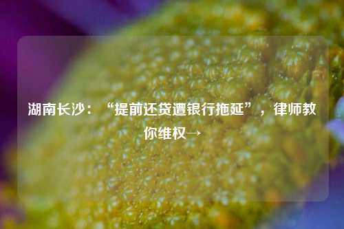 湖南长沙：“提前还贷遭银行拖延”，律师教你维权→