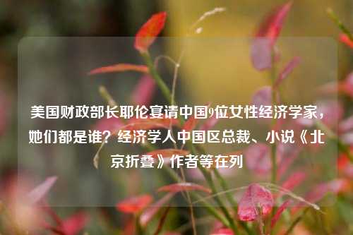 美国财政部长耶伦宴请中国9位女性经济学家，她们都是谁？经济学人中国区总裁、小说《北京折叠》作者等在列
