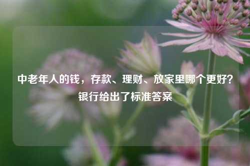 中老年人的钱，存款、理财、放家里哪个更好？银行给出了标准答案