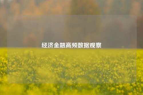 经济金融高频数据观察