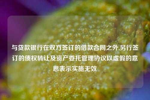 与贷款银行在双方签订的借款合同之外,另行签订的债权转让及资产委托管理协议以虚假的意思表示实施无效