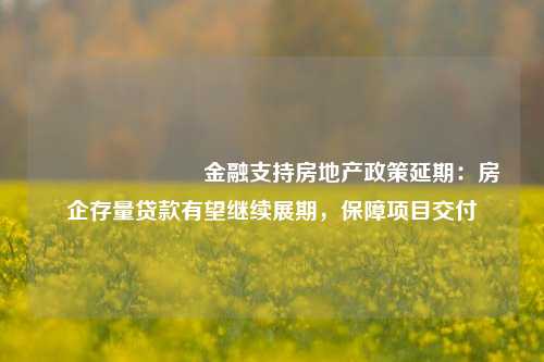 ​​​​​​​金融支持房地产政策延期：房企存量贷款有望继续展期，保障项目交付