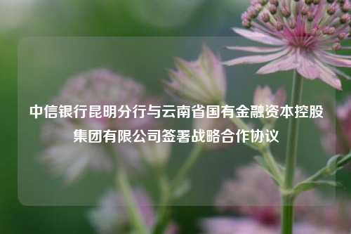 中信银行昆明分行与云南省国有金融资本控股集团有限公司签署战略合作协议