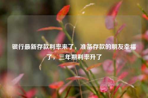 银行最新存款利率来了，准备存款的朋友幸福了，三年期利率升了