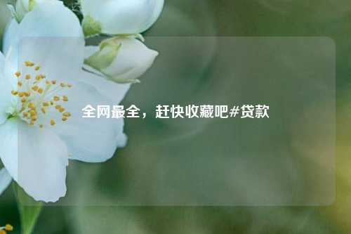 全网最全，赶快收藏吧#贷款