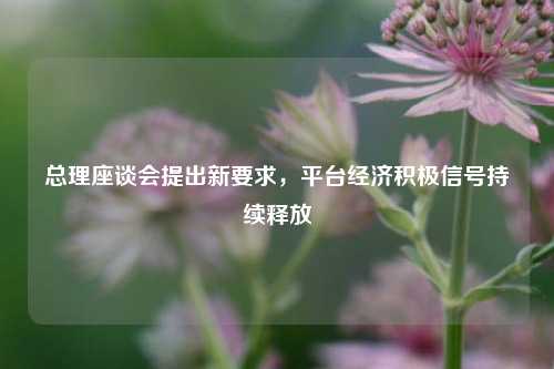 总理座谈会提出新要求，平台经济积极信号持续释放