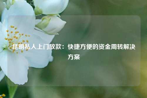 昆明私人上门放款：快捷方便的资金周转解决方案