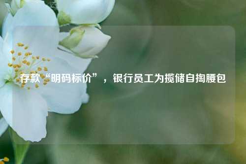 存款“明码标价”，银行员工为揽储自掏腰包