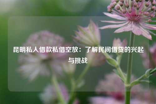 昆明私人借款私借空放：了解民间借贷的兴起与挑战