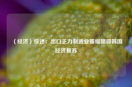 （经济）综述：出口乏力制造业萎缩阻碍韩国经济复苏