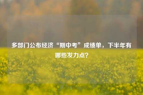 多部门公布经济“期中考”成绩单，下半年有哪些发力点？