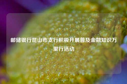邮储银行昆山市支行积极开展普及金融知识万里行活动