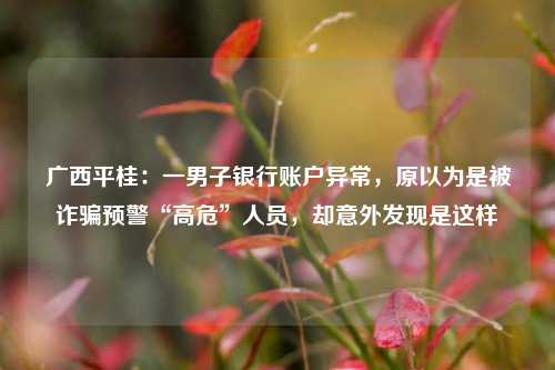 广西平桂：一男子银行账户异常，原以为是被诈骗预警“高危”人员，却意外发现是这样