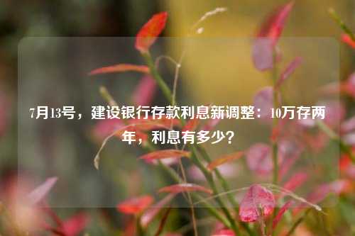 7月13号，建设银行存款利息新调整：10万存两年，利息有多少？